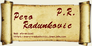 Pero Radunković vizit kartica
